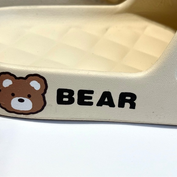 Beige Bear Slides Women’s Sandals Cute Kawaii Cozy Slippers Size - Picture 5 of 8